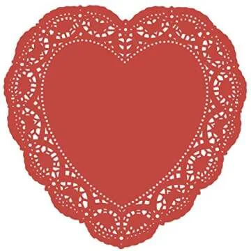 Gift Boutique 96 Count Heart Doilies 10" Red Pink and White Paper Lace Doilies for Valentine Day Decorations Crafts for Valentine's Day