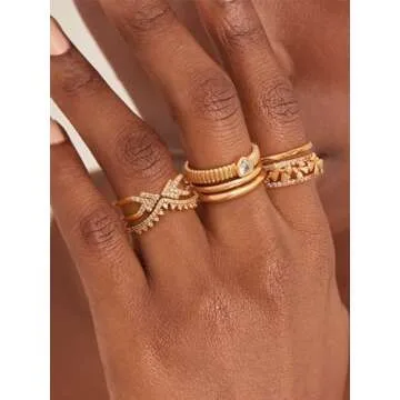 GNIRTSI Gold Bow Knot Ring - Minimalist 14K Gold-Plated Ring