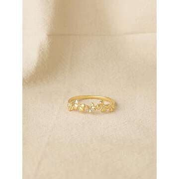 GNIRTSI Gold Bow Knot Ring - Minimalist 14K Gold-Plated Ring