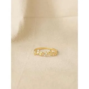 GNIRTSI Gold Bow Knot Ring - Minimalist 14K Gold-Plated Ring