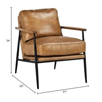 Kosas Home Arnold Cushioned Leather Club Chair