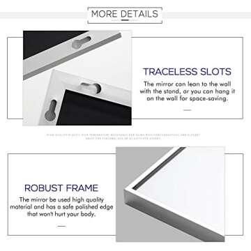 NeuType Full Length Mirror Floor Mirror with Standing Holder Bedroom/Locker Room Standing/Hanging Mirror Dressing Mirror (Silver), 65"x22"