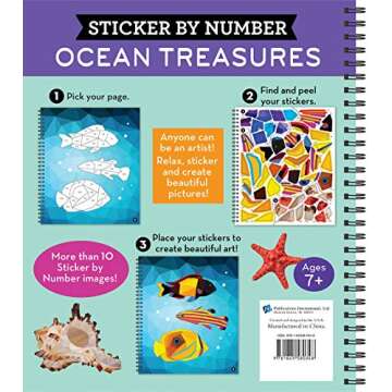 Brain Games - Sticker by Number: Ocean Treasures