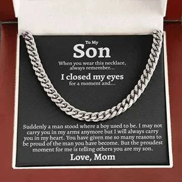Gemstone Stainless Necklace for Father's Birthday