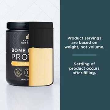 Ancient Nutrition Bone Broth Protein Powder, Chicken Soup, Grass-Fed Chicken and Beef Bone Broth Powder, 15g Protein Per Serving, Supports a Healthy Gut, 15 Servings