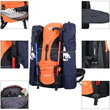 RuRu Monkey 50L Hiking Backpack for All Outdoor Activities