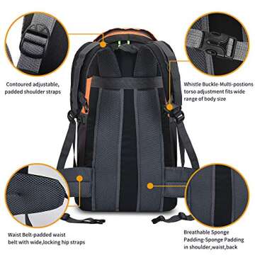 RuRu Monkey 50L Hiking Backpack for All Outdoor Activities
