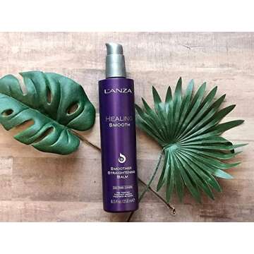 L'ANZA Healing Smooth Smoother Straightener Balm - Hair Detangler and Frizz Control for Nourished, Shiny Straight Hair (8.5 Fl Oz)