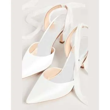 Elegant Womens Lace-up Satin Heels for Weddings and Events