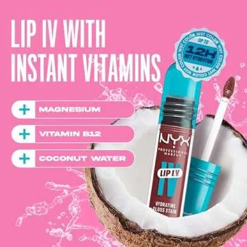 NYX PROFESSIONAL MAKEUP Lip IV Hydrating Gloss Serum, Lip Stain with 12HR Hydration - Hydra Honey (Brown Lip Gloss)