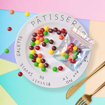 YHJZ 100 Pcs Holographic Resealable Packaging Bags