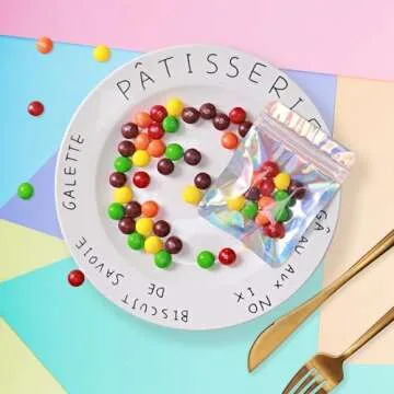 YHJZ 100 Pcs Holographic Resealable Packaging Bags