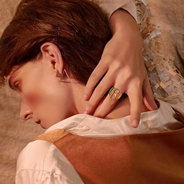 FindChic Custom Initial Ring Adjustable Gold Plated Jewelry