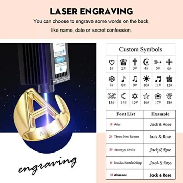 FindChic Custom Initial Ring Adjustable Gold Plated Jewelry