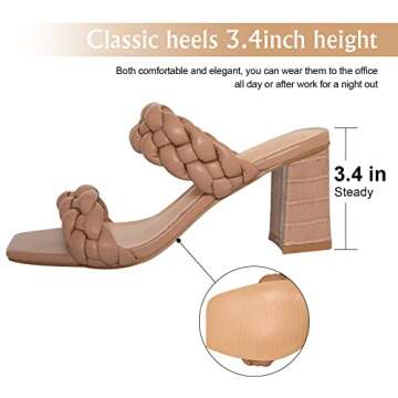 Athlefit Women's Braided Heels For Stylish Elegance