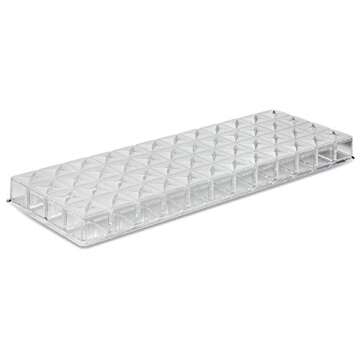 byAlegory Acrylic Lipstick Makeup Organizer W/Removable Silicone Support Inserts | 48 Space Cosmetic Storage Fits Most Drawers (CLEAR)