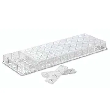 byAlegory Acrylic Lipstick Makeup Organizer W/Removable Silicone Support Inserts | 48 Space Cosmetic Storage Fits Most Drawers (CLEAR)