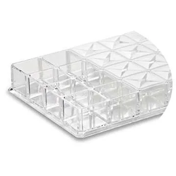 byAlegory Acrylic Lipstick Makeup Organizer W/Removable Silicone Support Inserts | 48 Space Cosmetic Storage Fits Most Drawers (CLEAR)