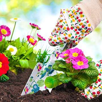 Hortem Gardening Tools Set Women, Christmas Gardening Gifts Ladies, Aluminum Hand Tools, Pruner and Garden Belt Bags with Floral Package