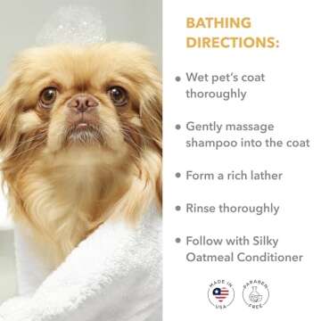Isle of Dogs - Everyday Natural Luxury Silky Oatmeal Shampoo - Jasmine + Vanilla - Sulfate & Paraben Free Formula - Dog Shampoo With Oatmeal & Jojoba Oil For A Silky Coat - 16 Oz, (821-16)
