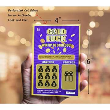 WINGKIND Gold Luck Pregnancy Announcement Fake Lottery Scratch Off Tickets, Great Idea for Pregnancy...