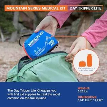 Adventure Medical Kits Mountain Series Medical Kit - Day Tripper Lite - Emergency Medical First Aid Kit - For 2 People for 1 Day - Comes with Bandages, Medication & More - 59 Pieces