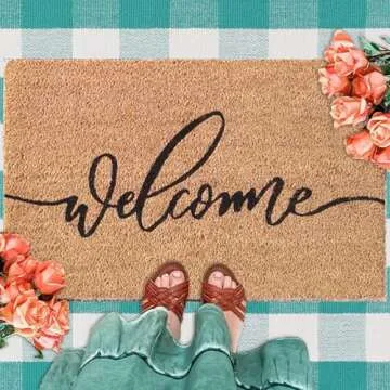 Fallovea Spring Welcome Mat - Anti-Slip Coconut Fiber Doormat