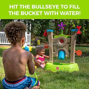 Step2 Waterpark Arcade, Kids Water Table Activity Sensory Playset, Summer Outdoor Toys, 6 Piece Water Toy Accessories, for Toddlers 3+ Years Old