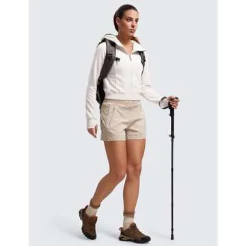 CRZ YOGA Womens Fleece Zip Up Cropped Hoodie Workout Jacket Athletic Casual Long Sleeve Sweatshirts with Thumb Holes Milky White (Bone) X-Large