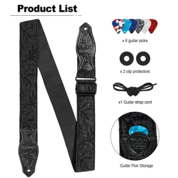 Philicoco Adjustable Woven Guitar Strap for All Musicians