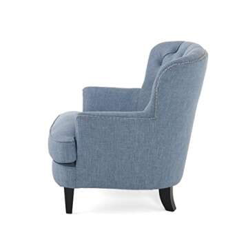 Stylish Christopher Knight Tafton Fabric Club Chair in Blue