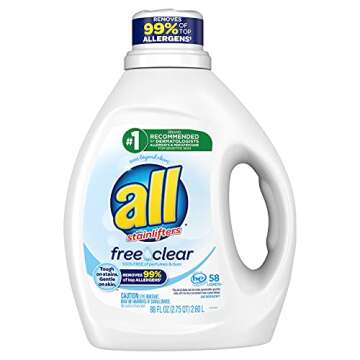 All Liquid Laundry Detergent Free Clear 88 oz for Sensitive Skin