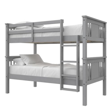 Sturdy DHP Dylan Twin Over Twin Bunk Bed in Grey