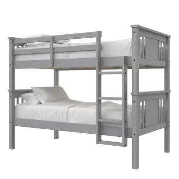 Sturdy DHP Dylan Twin Over Twin Bunk Bed in Grey