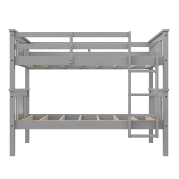 Sturdy DHP Dylan Twin Over Twin Bunk Bed in Grey