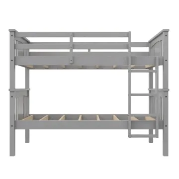 Sturdy DHP Dylan Twin Over Twin Bunk Bed in Grey