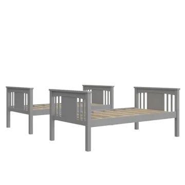Sturdy DHP Dylan Twin Over Twin Bunk Bed in Grey