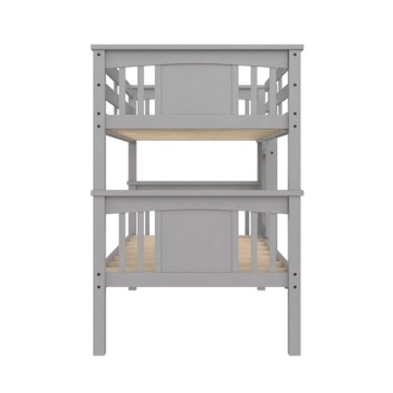 Sturdy DHP Dylan Twin Over Twin Bunk Bed in Grey