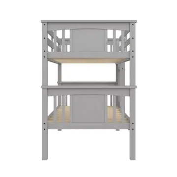 Sturdy DHP Dylan Twin Over Twin Bunk Bed in Grey
