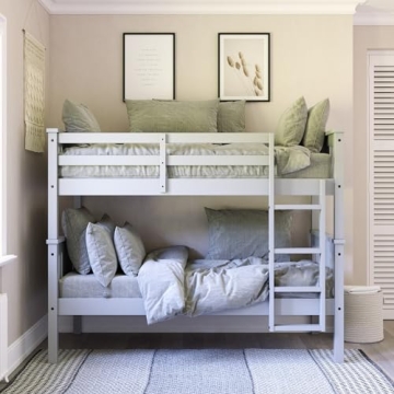 Sturdy DHP Dylan Twin Over Twin Bunk Bed in Grey