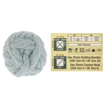 Eternal Bliss Yarn from Yarn Bee, Jumbo Chunky Chenille Yarn for Knitting, Crocheting, and Crafts, 2...