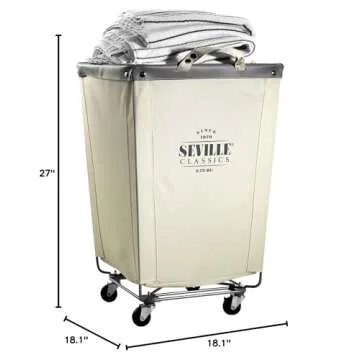 Seville Classics Heavy Duty Rolling Laundry Hamper with Wheels