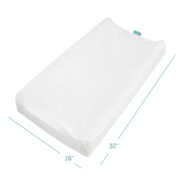 Changing Pad Cover Waterproof, 2 Pack Diaper Change Table Sheets for Baby Boys Girls, Fitted Cradle Sheets for 32"x16" Contoured Pad, Breathable & Ultra Soft, White