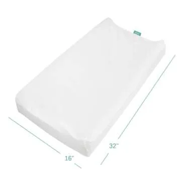 Changing Pad Cover Waterproof, 2 Pack Diaper Change Table Sheets for Baby Boys Girls, Fitted Cradle Sheets for 32"x16" Contoured Pad, Breathable & Ultra Soft, White