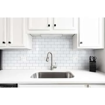 StyloVue 100 Pieces Peel and Stick Backsplash for Kitchen, 3" x 6" PVC Subway Tile 2025 Upgraded Glo...