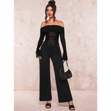 Stylish Verdusa Women's Off Shoulder Long Sleeve Tee Shirt