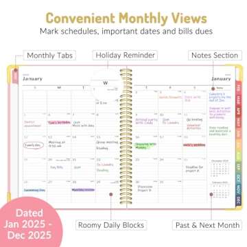 Forvencer 2025 Planner, Hardcover Weekly and Monthly Planner, January 2025 - December 2025, 8.5" x 1...