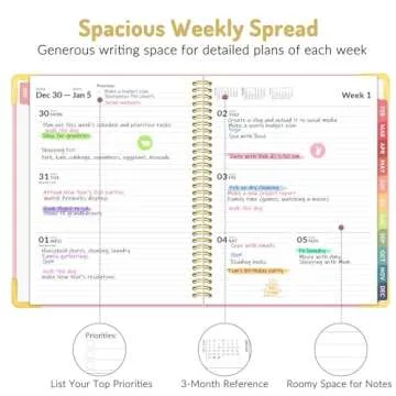 Forvencer 2025 Planner, Hardcover Weekly and Monthly Planner, January 2025 - December 2025, 8.5" x 11", Spiral Calendar Planner with Tabs, Exquisite Daily Organizer Notebook with Inner Pocket, Agenda Journal for Office Home School, A4 Size, Pink