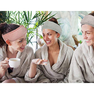 Whaline Spa Facial Headband 4 Pack Adjustable Soft Wrap