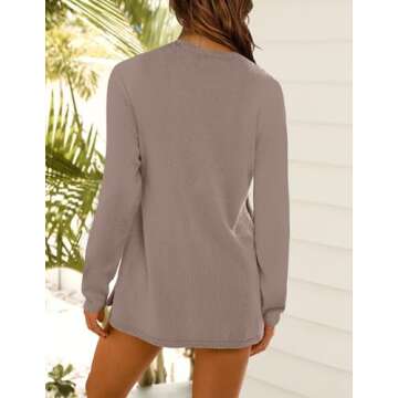 NENONA Women's Spring Summer 2 Piece Outfits Long Sleeve Tunic Sweater & Shorts Knit Lounge Sets Beach Vacation Casual Clothes,Camel,S